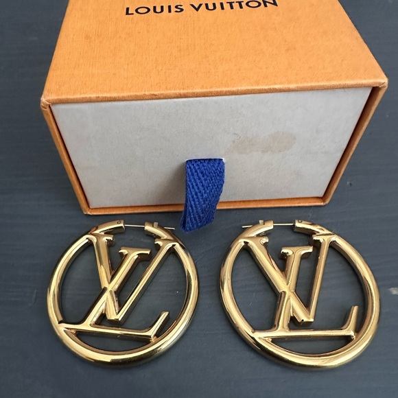 Louis Vuitton Gold Logo Earrings